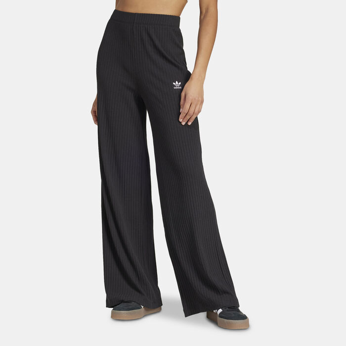 adidas Originals Women's Essentials Rib Wide Pants Black adidas Originals Women's Essentials Rib Wide Pants Black image number 0