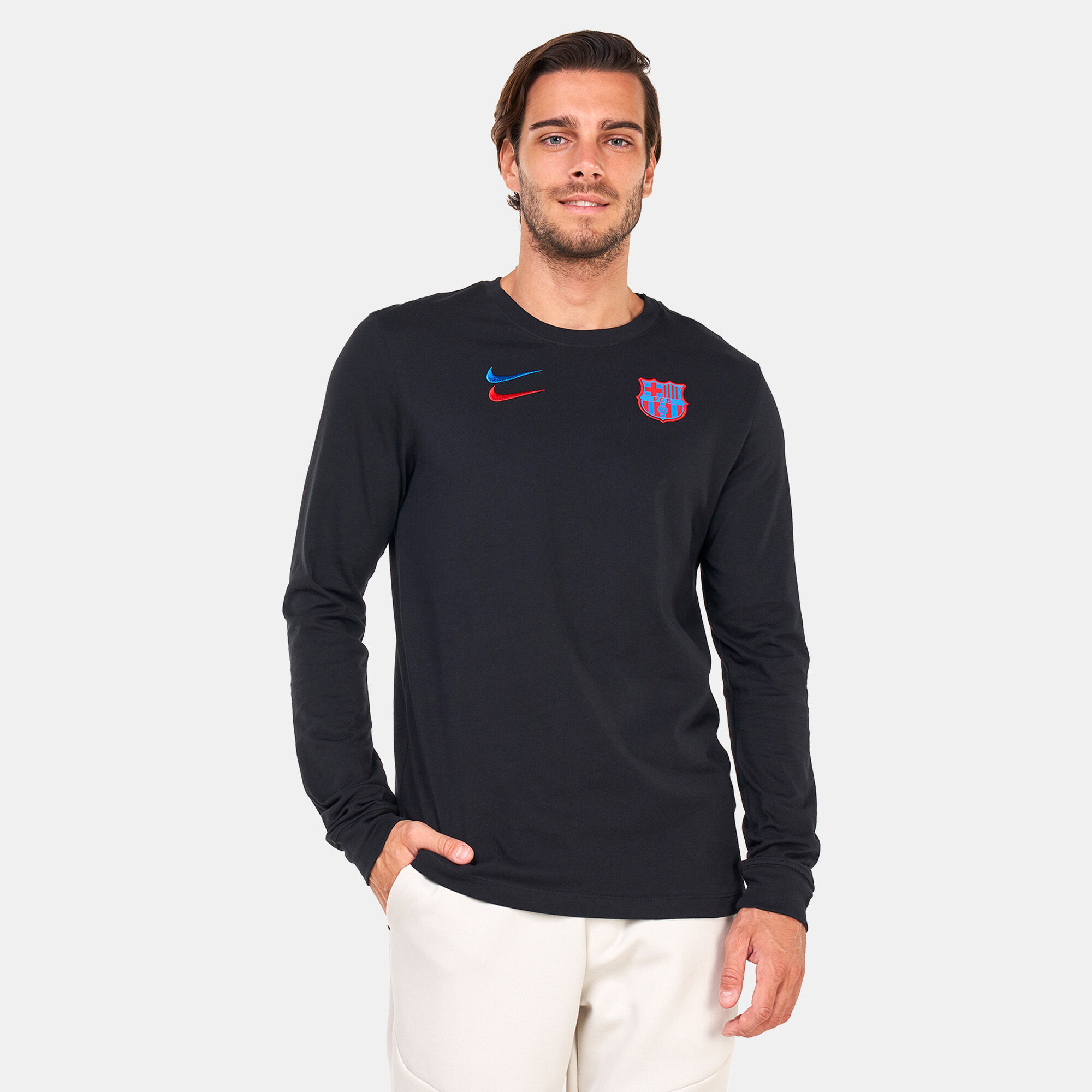 Buy Nike Men s F.C. Barcelona Ignite Long Sleeve T Shirt Black in
