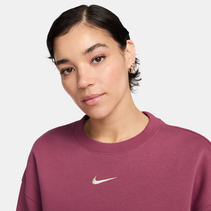 Nike Women's Sportswear Phoenix Fleece Sweatshirt Red Nike Women's Sportswear Phoenix Fleece Sweatshirt Red image number 2