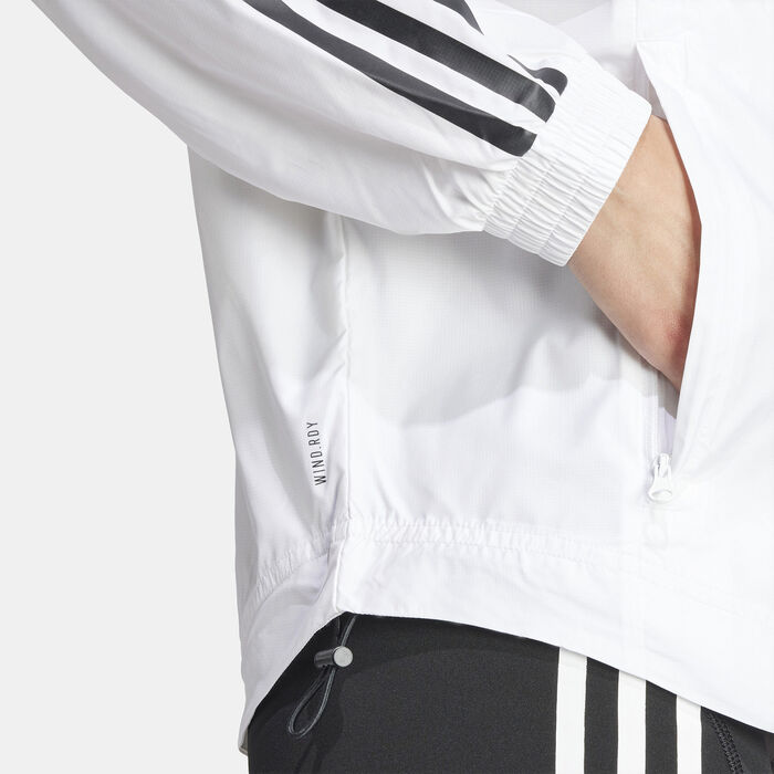 adidas Women's WIND.RDY Hyperglam Windbreaker Jacket White adidas Women's WIND.RDY Hyperglam Windbreaker Jacket White image number 4