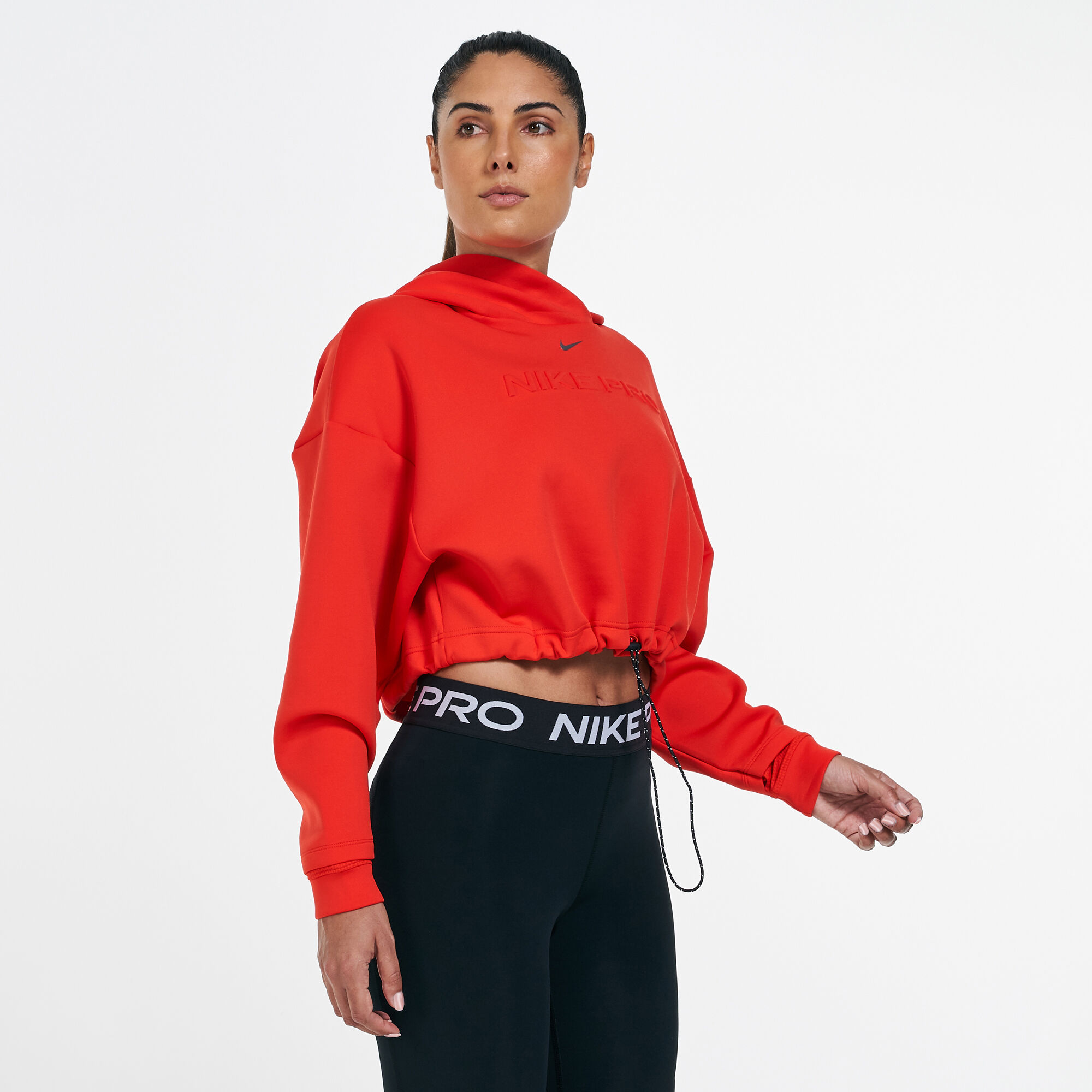 Red nike cheap crop hoodie