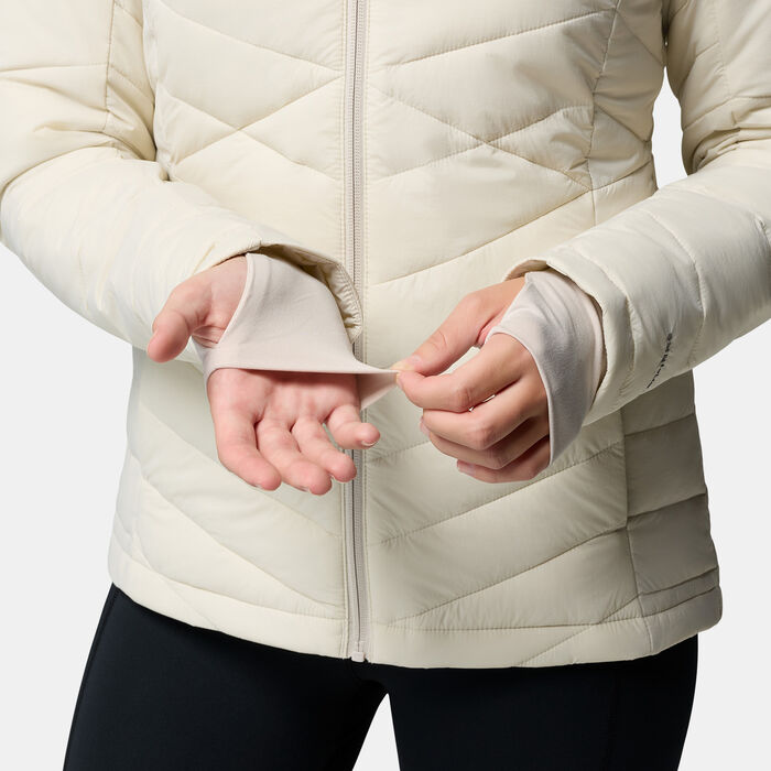 Columbia Women's Joy Peak II Hooded Insulated Hiking Jacket Beige image number 5