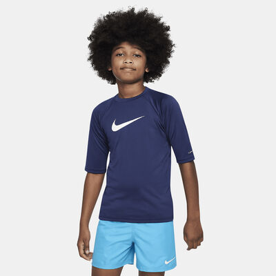 Nike Swim Kids' Hydroguard Swimming T-Shirt Blue