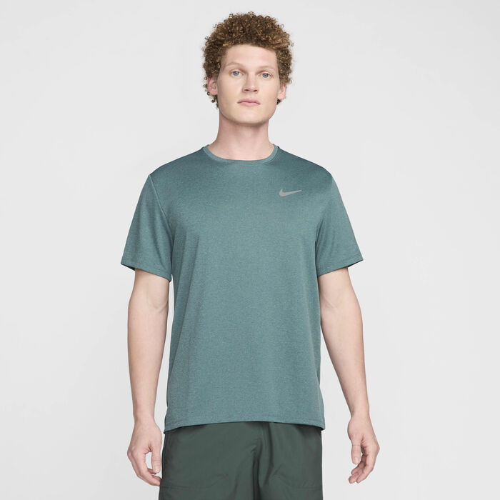 Nike Men's Miler Dri-FIT UV Running T-Shirt Green Nike Men's Miler Dri-FIT UV Running T-Shirt Green image number 0