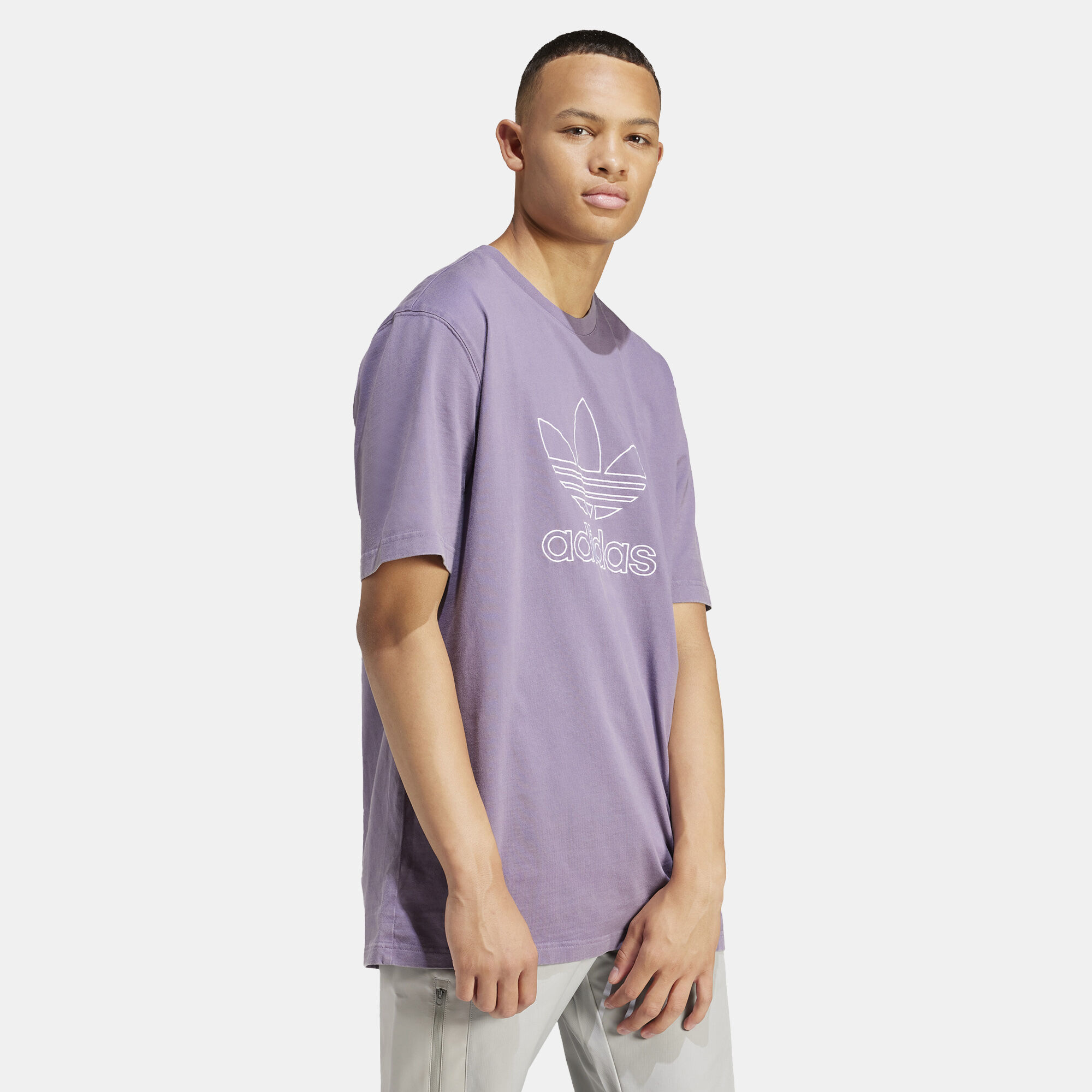 Men s Adicolor Outline Trefoil T Shirt Purple adidas Originals in KSA SSS