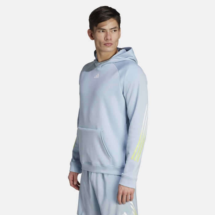 adidas Men's Train Icons 3-Stripes Training Hoodie Blue adidas Men's Train Icons 3-Stripes Training Hoodie Blue image number 0