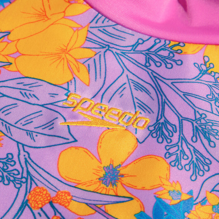 Speedo Kids' Printed Long Sleeve Rashguard Purple image number 1