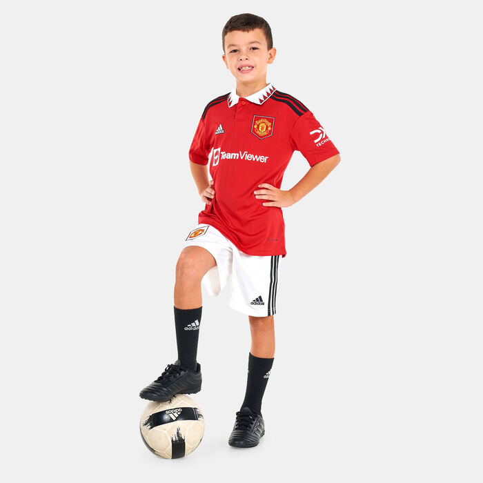 adidas Kids' Manchester United Home Shorts - 2022/23 White image number 2