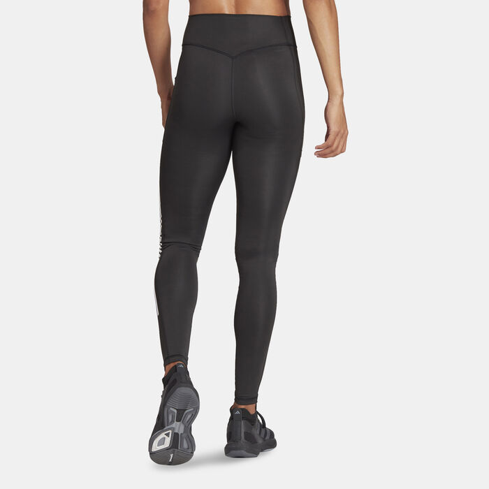 adidas Women's Optime 3-Stripes Training Leggings Black image number 1