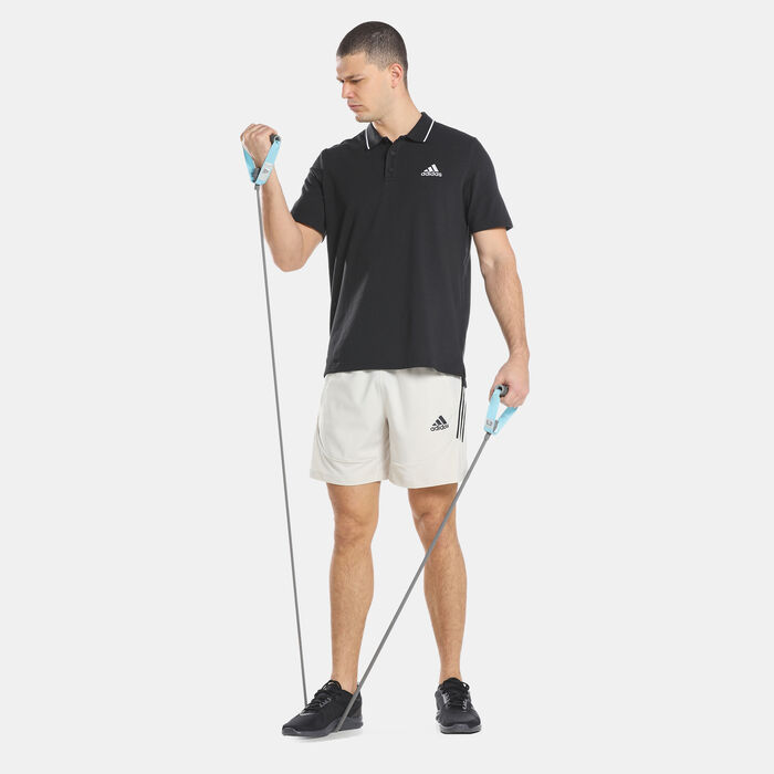 adidas Men's AEROREADY Essentials Piqué Small Logo Polo Shirt Black adidas Men's AEROREADY Essentials Piqué Small Logo Polo Shirt Black image number 2
