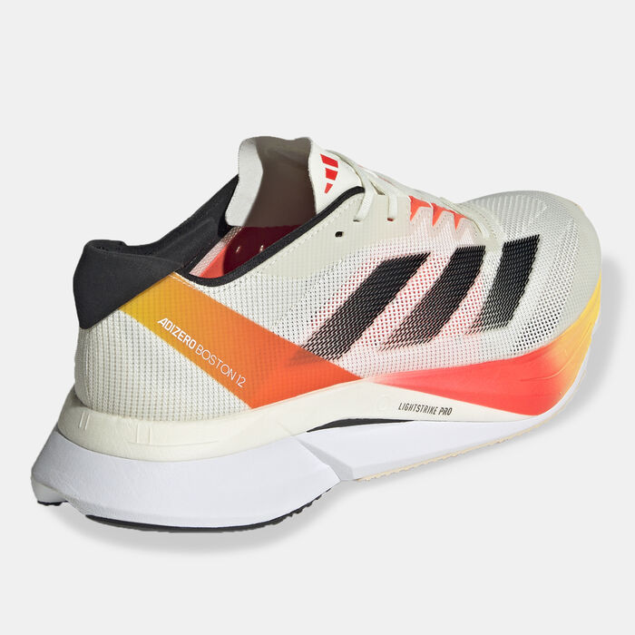 adidas Men's Adizero Boston 12 Running Shoes White adidas Men's Adizero Boston 12 Running Shoes White image number 2