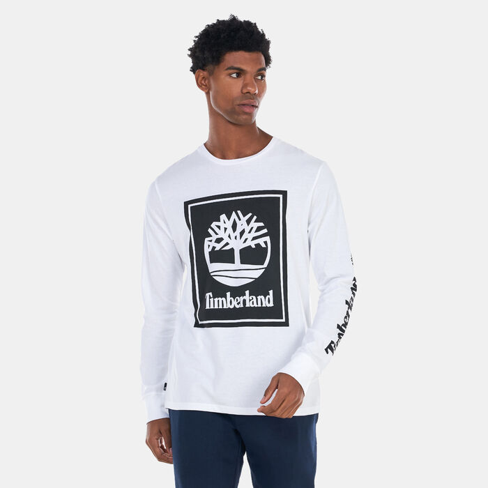 Timberland Men's Logo Long Sleeve T-Shirt White Timberland Men's Logo Long Sleeve T-Shirt White image number 0