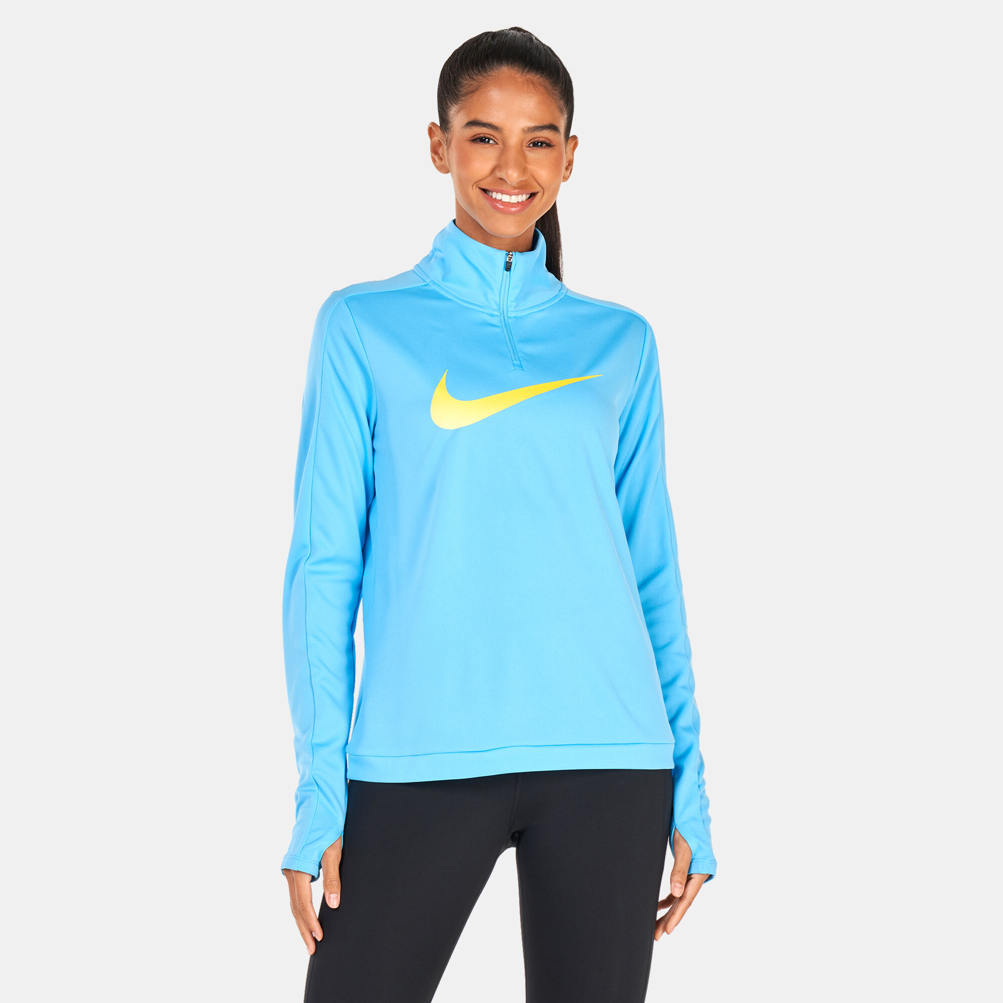Blue nike half zip women's sale