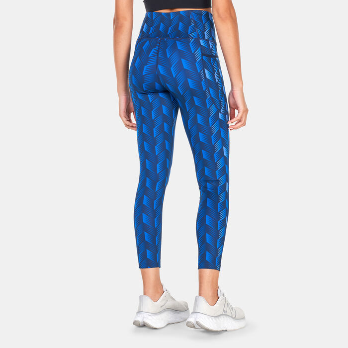 New Balance Women's Shape Shield Printed 7/8 Leggings Blue New Balance Women's Shape Shield Printed 7/8 Leggings Blue image number 1