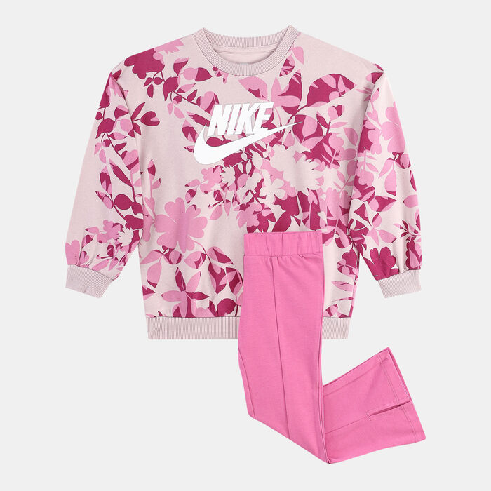 Nike Kids' Floral Camo Sweatshirt and Leggings Set Pink Nike Kids' Floral Camo Sweatshirt and Leggings Set Pink image number 0