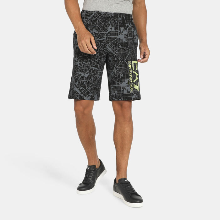 EA7 Emporio Armani Men's Allover Print Shorts Black EA7 Emporio Armani Men's Allover Print Shorts Black image number 0