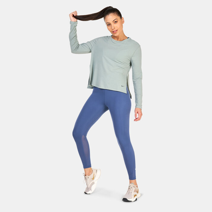 Nike Women's Yoga Dri-FIT Long-Sleeve Top Grey Nike Women's Yoga Dri-FIT Long-Sleeve Top Grey image number 2