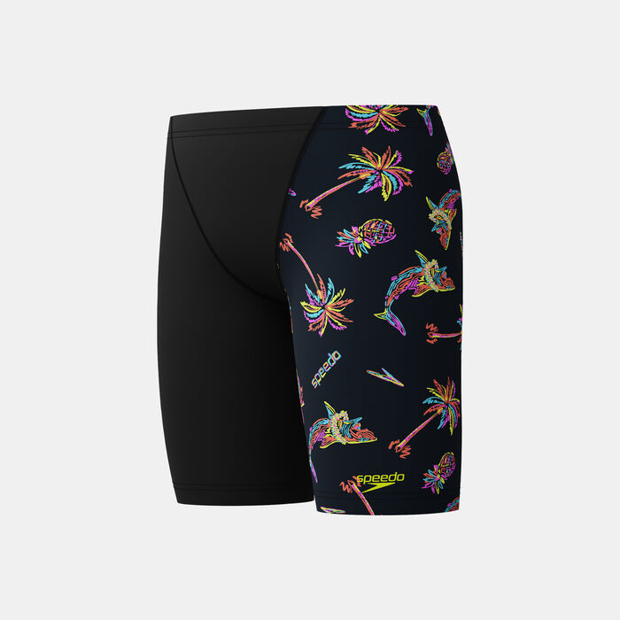 Speedo Kids' Digital Allover V-Cut Swimming Jammers Black image number 2