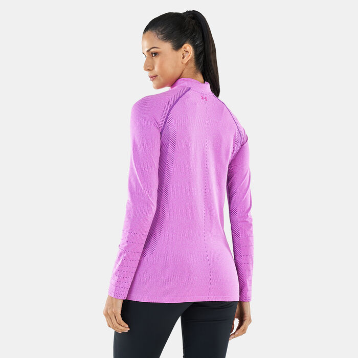 Under Armour Women's UA Vanish Seamless Quarter-Zip T-Shirt Purple Under Armour Women's UA Vanish Seamless Quarter-Zip T-Shirt Purple image number 1