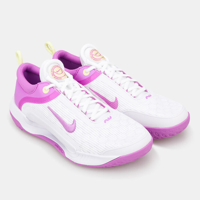 Nike Women's Court Air Zoom NXT Hard Court Tennis Shoe White image number 1