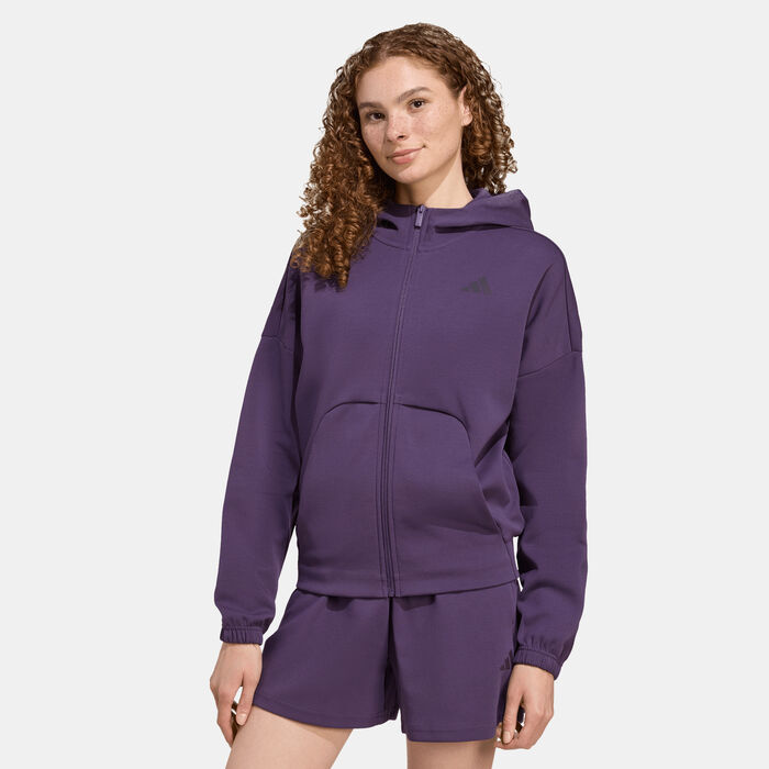 adidas Women's Future Icons Small Logo Hoodie Purple adidas Women's Future Icons Small Logo Hoodie Purple image number 0