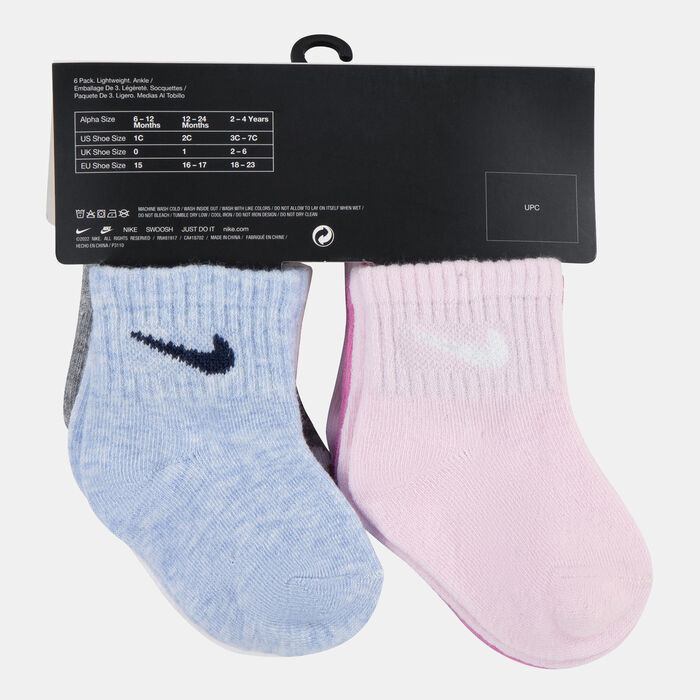 Nike Kids' Swooshfetti Ankle Socks (6 Pairs) Pink image number 2