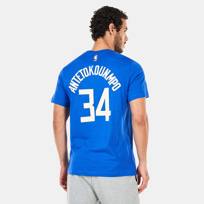 Nike Men's Milwaukee Bucks City Edition T-Shirt Blue Nike Men's Milwaukee Bucks City Edition T-Shirt Blue image number 1