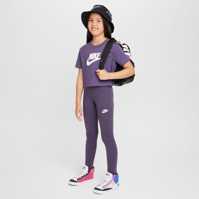Nike Kids' Sportswear Classic High-Waisted Leggings Purple image number 2