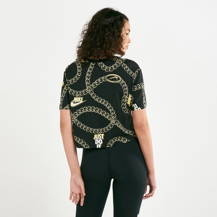 Nike Women's Sportswear Glam Dunk Crop Top Black image number 1