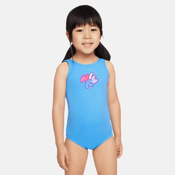 Nike Swim Kids' Bubble Script U-Back One Piece Swimsuit Blue image number 0