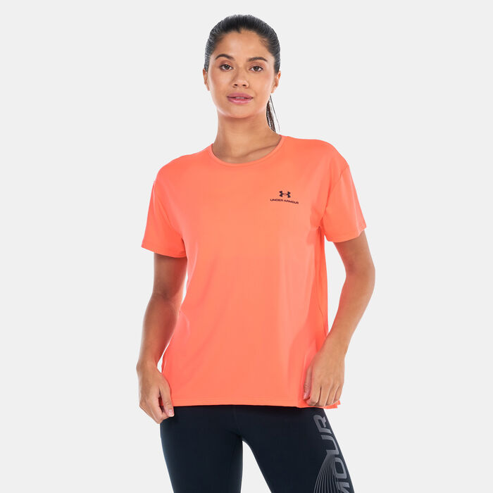 Under Armour Women's UA RUSH™ Energy 2.0 Training T-Shirt Red Under Armour Women's UA RUSH™ Energy 2.0 Training T-Shirt Red image number 0