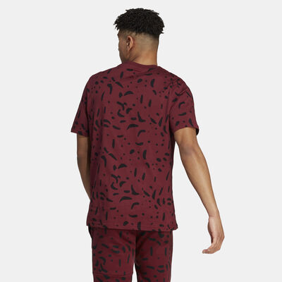 adidas Men's Essentials Big Logo Printed T-Shirt Red