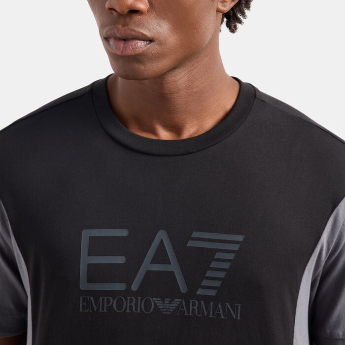 EA7 Emporio Armani Men's Train Athletic Colourblock T-Shirt Black EA7 Emporio Armani Men's Train Athletic Colourblock T-Shirt Black image number 3