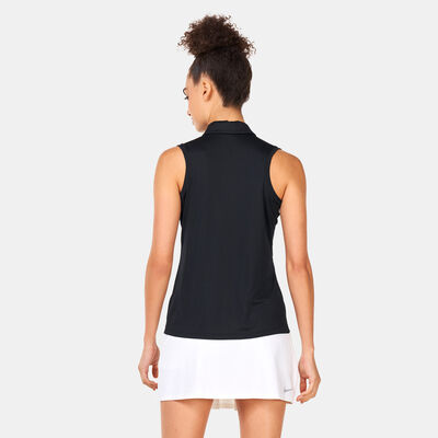 Nike Women's Dri-FIT Victory SLD Sleeveless Polo Shirt Black Nike Women's Dri-FIT Victory SLD Sleeveless Polo Shirt Black