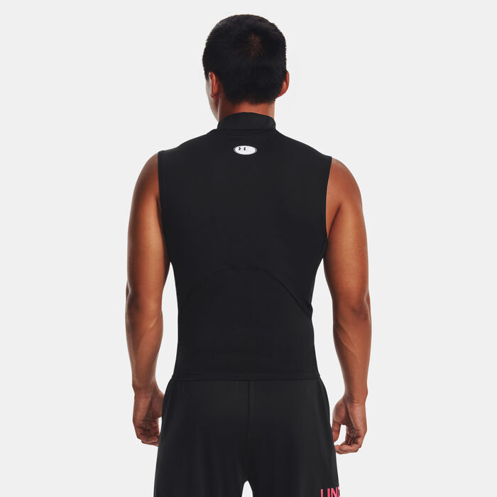 Under Armour Men's HeatGear Mock Sleeveless Training Top Black Under Armour Men's HeatGear Mock Sleeveless Training Top Black image number 1