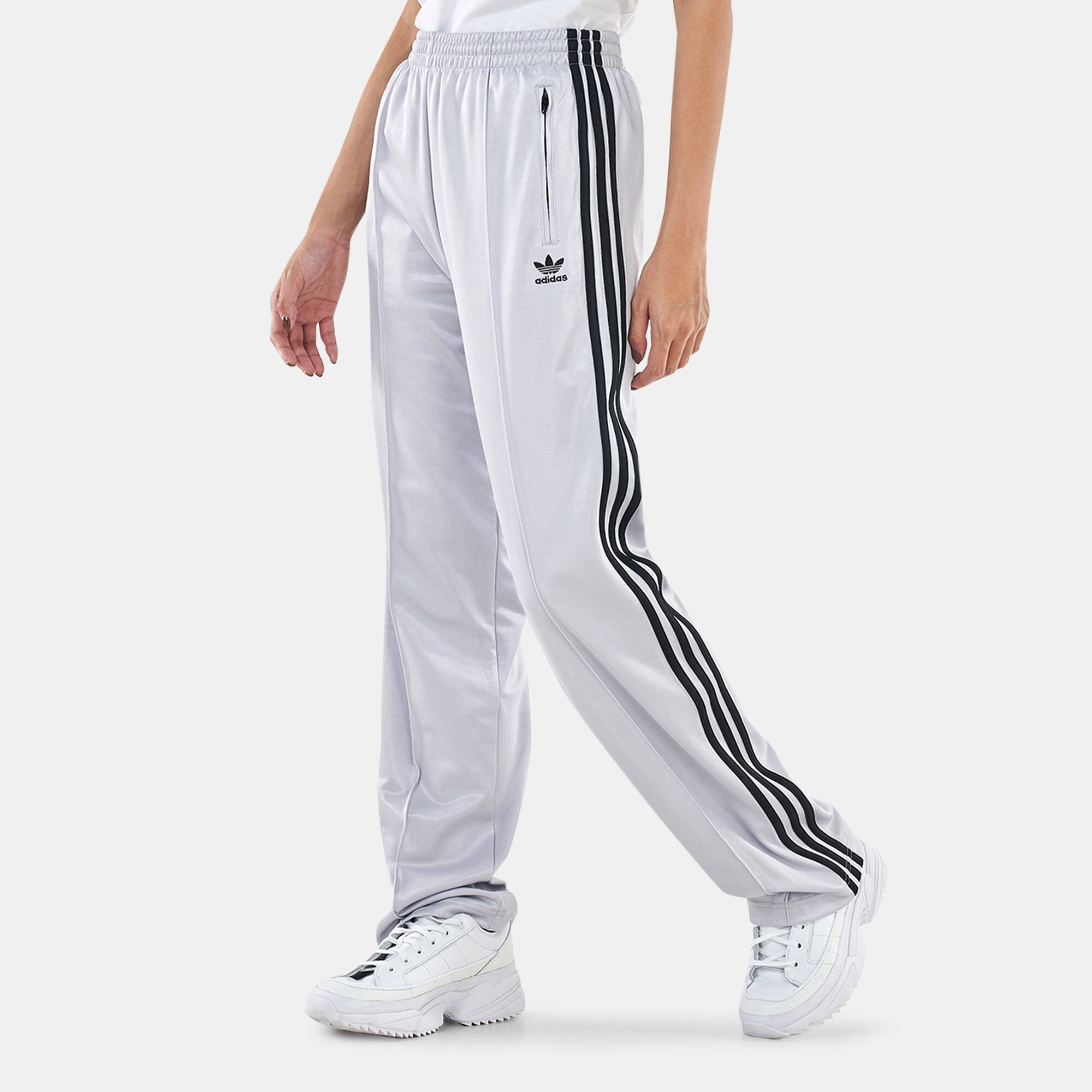Women s Adicolor Classics High Shine Straight Leg Track Pants Silver adidas Originals in KSA SSS