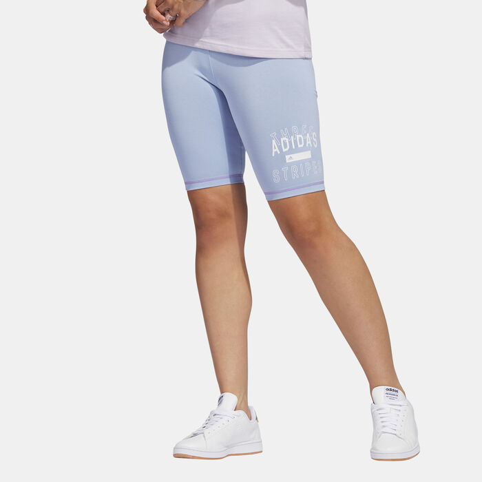 adidas Women's Sport Statement Bike Shorts Blue adidas Women's Sport Statement Bike Shorts Blue image number 0