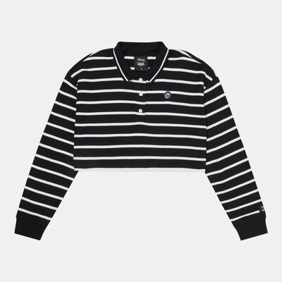 Vans Women's Disney Bad Apple Crop Rugby Polo Shirt Black