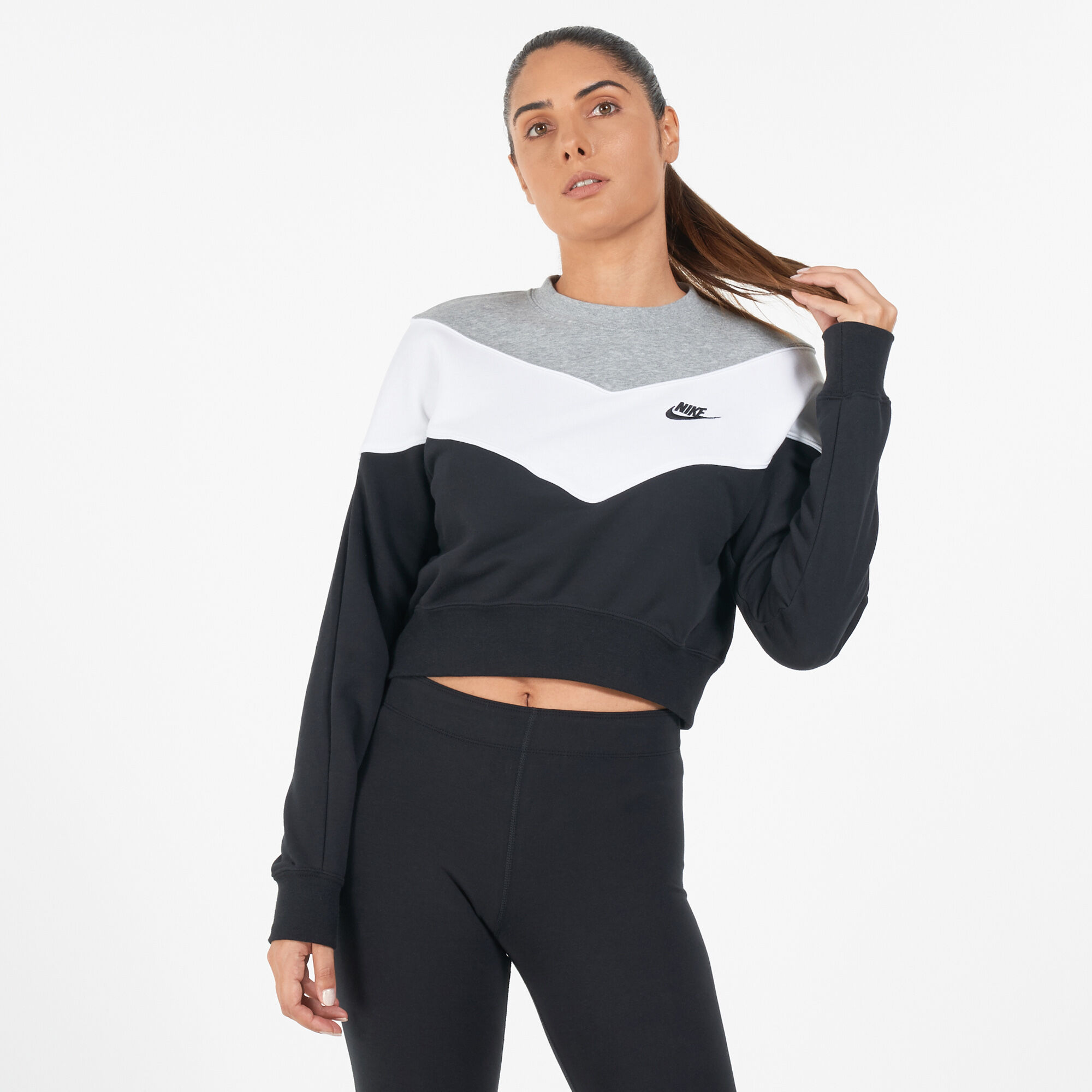 Nike women's sportswear online heritage crew pullover
