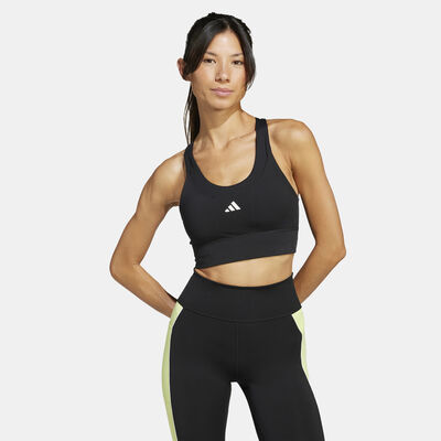 adidas Women's Run Pocket Medium Support Sports Bra Black