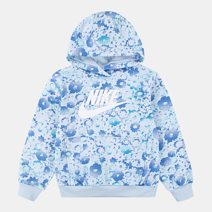 Nike Kids' Flow-Ral Allover Print Hoodie Blue Nike Kids' Flow-Ral Allover Print Hoodie Blue image number 0