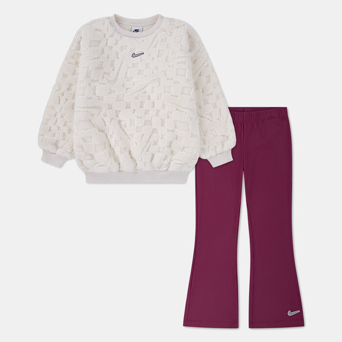 Nike Kids' Cozy Flare Leg Pant Set Pink image number 0