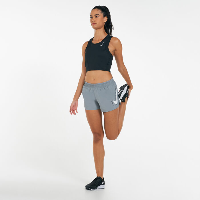 Nike Women's Dri-FIT Race Cropped Running Tank Top Black Nike Women's Dri-FIT Race Cropped Running Tank Top Black image number 2