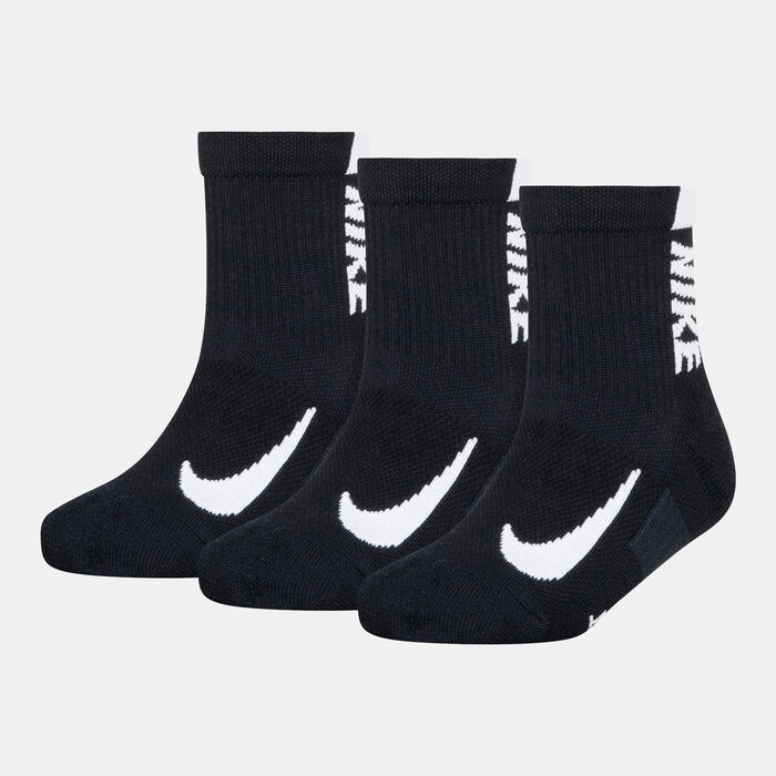 Nike Kids' Multiplier Quarter Socks (3 Pairs) Black image number 0