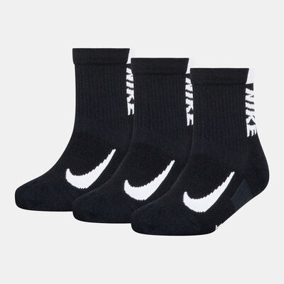 Nike Kids' Multiplier Quarter Socks (3 Pairs) Black Nike Kids' Multiplier Quarter Socks (3 Pairs) Black