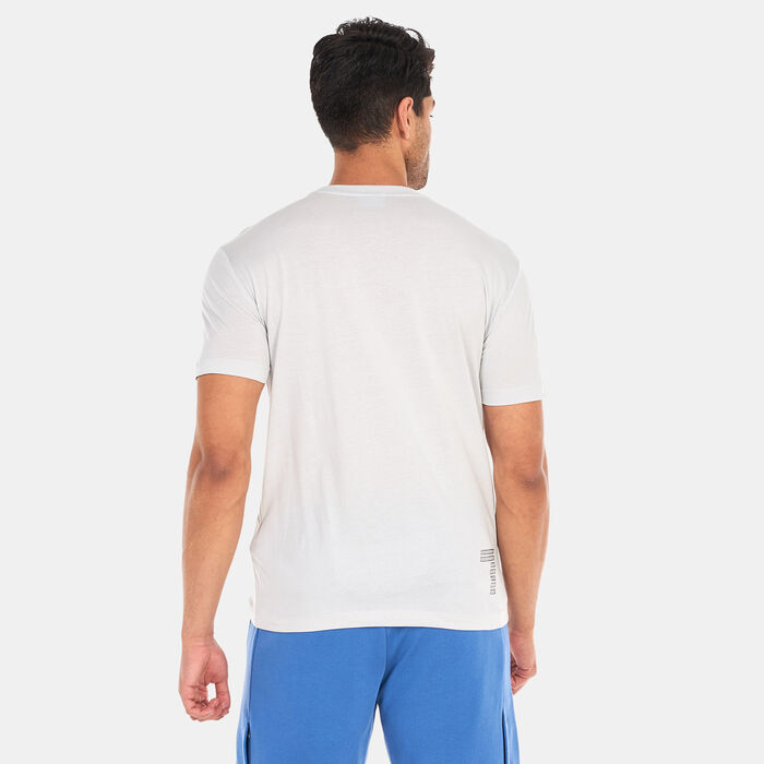 EA7 Emporio Armani Men's Big Logo Sand 7 Lines T-Shirt Grey EA7 Emporio Armani Men's Big Logo Sand 7 Lines T-Shirt Grey image number 1