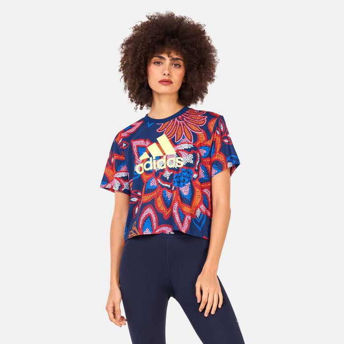 adidas Women's FARM Rio Graphic T-Shirt Blue adidas Women's FARM Rio Graphic T-Shirt Blue image number 0