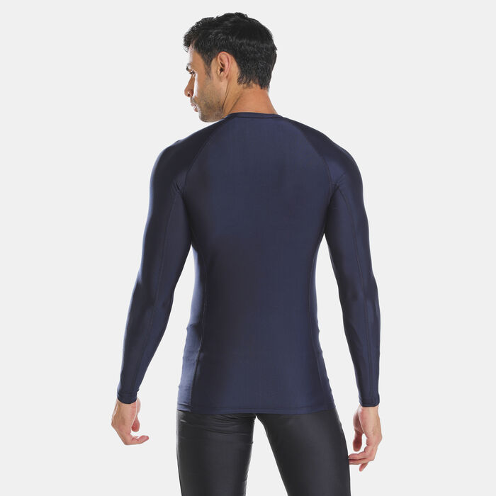 Speedo Men's Long Sleeve Rashguard Blue Speedo Men's Long Sleeve Rashguard Blue image number 1