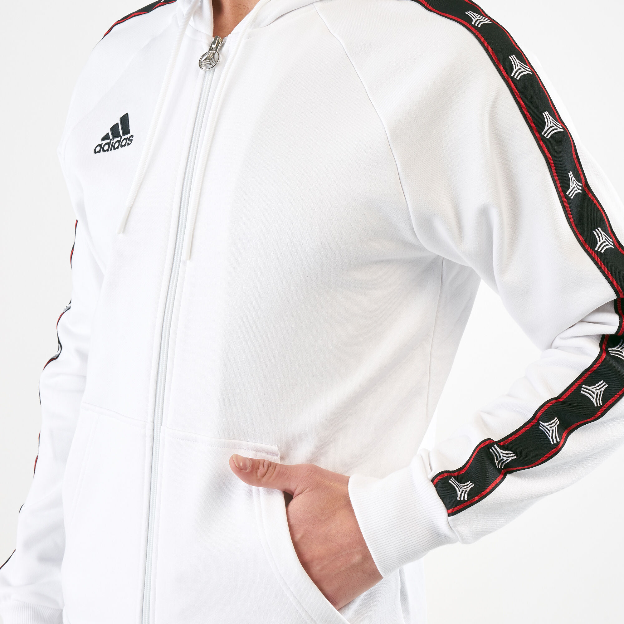 Adidas tan tape heavy hoodie store