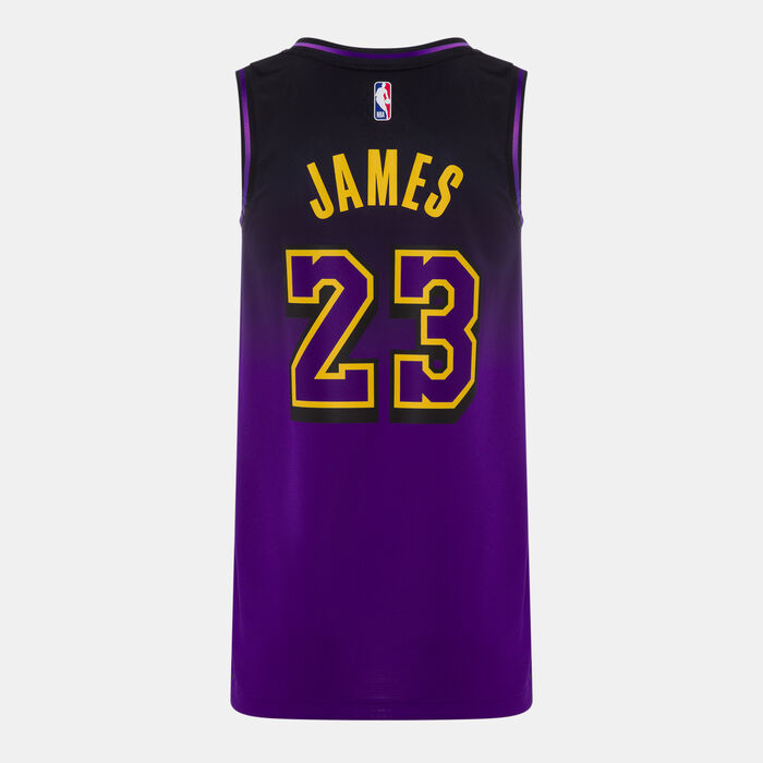 Nike Men's NBA 24/25 Los Angeles Lakers City Edition Swingman Basketball Jersey Purple Nike Men's NBA 24/25 Los Angeles Lakers City Edition Swingman Basketball Jersey Purple image number 1